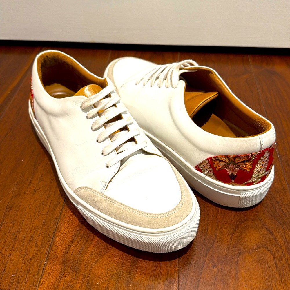 TAFT “The Sneaker” In Paisley — White Men’s Leather Low Top Sneaker